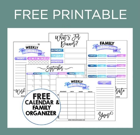 Free Printable Family Organizer