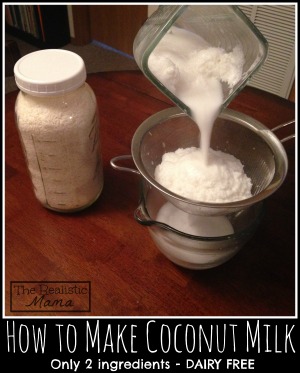 How to Make Coconut Milk, only 2 ingredients. Dairy Free. - The Realistic Mama