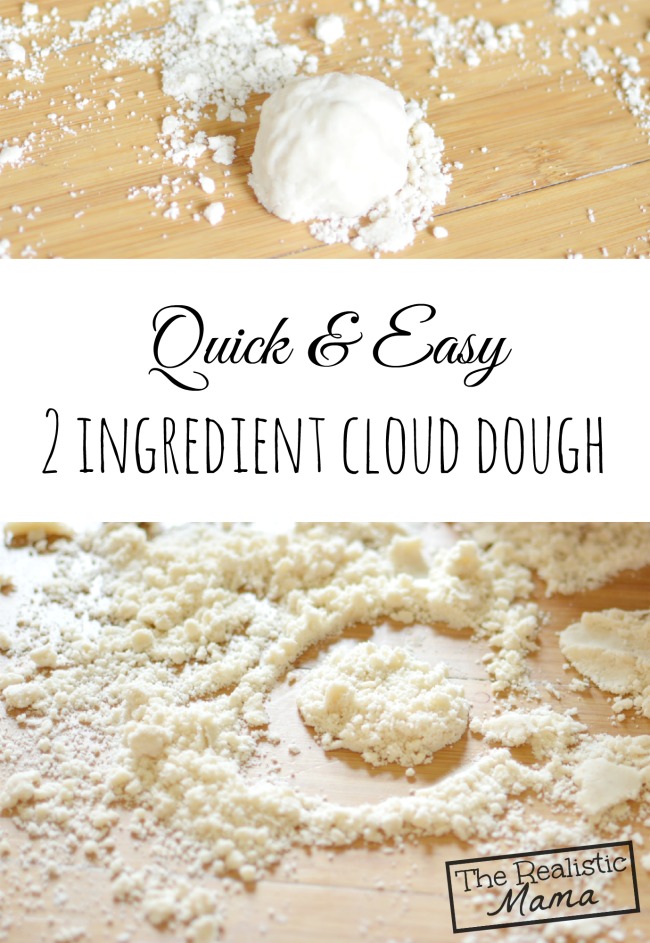 2 Ingredient Cloud Dough - entertains the kids for hours and is so easy to make!