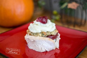 Layered Thanksgiving Stacks: Turkey, Cranberry Sauce, Stuffing, Mashed Potatoes