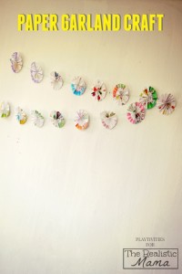 Recycled Paper Garland Craft. Love how simple this is and perfect for holiday decorations!