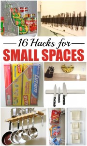 16 hacks for small spaces, tiny bathrooms, small kitchens, apartments & more.