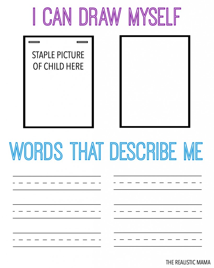 I Can Draw Myself - Free Printable from The Realistic Mama