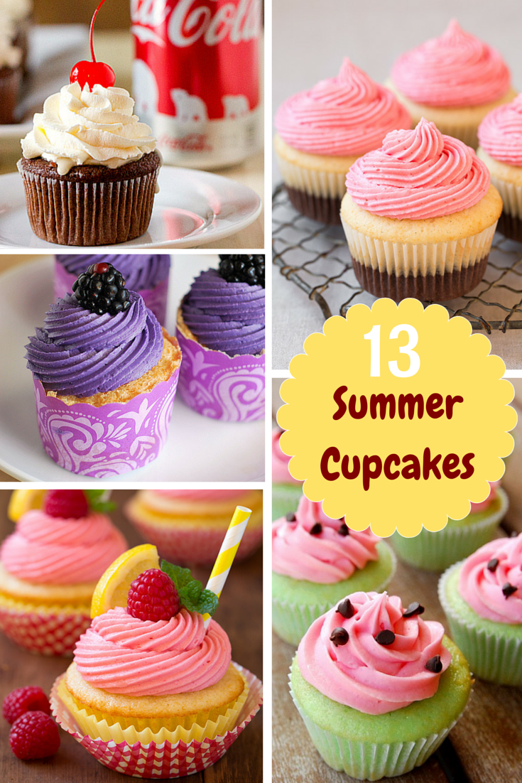 13 Summer Cupcakes - find the perfect summer cupcake recipe for your summer entertaining. 