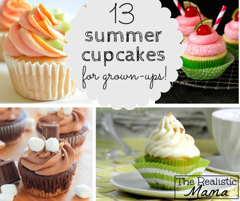 13 Summer Cupcakes for Grown-ups, the perfect collection of summer cupcakes for your next summer party! Sophisticated & seasonal flavors for adult palettes