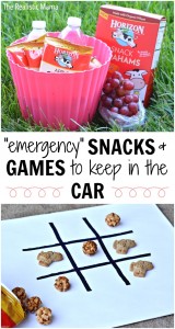 Great list of snacks and games you should keep in the car for the kids