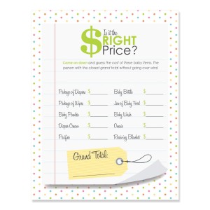 Price is Right Baby Shower Game