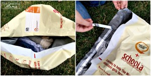 Filling a Malala donation bag