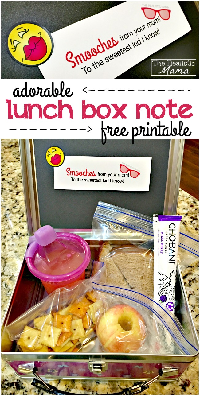 Adorable Free Lunch Box Note