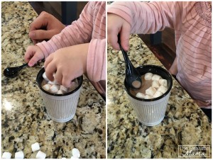 Kid drinking hot chocolate