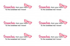 Smooches from Your Mom. Free Lunchbox Printable.