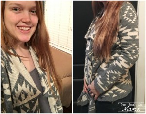 Carly Graphic Print Cardigan - Grey