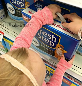 Dear daughter helping with at grocery store