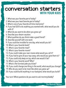 20+ Conversation Starters for Kids - The Realistic Mama