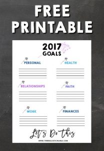 2017 Goal Chart Free Printable