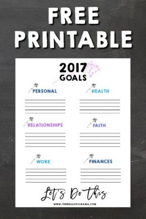 2017 Goal Chart Free Printable