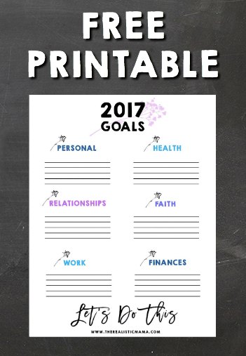 2017 Goal Chart Free Printable