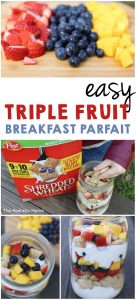 My New Years Resolution is to Eat More Fruits + Veggies! This Easy Triple Fruit Breakfast Parfait is Perfect!