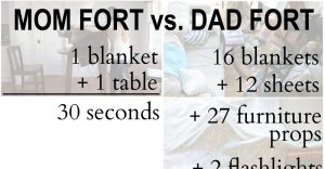 Mom Fort vs. Dad Fort FB